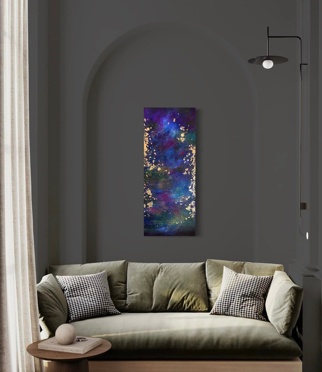 Illuminated Cosmos, Original Painting 40″x16″